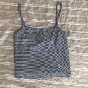 Blue and white cropped spaghetti strap